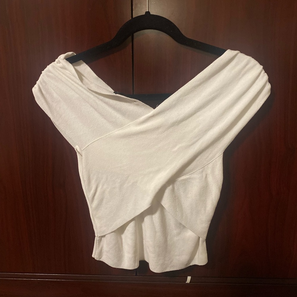 Topshop White Off-Shoulder Top